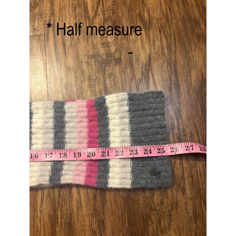Lauren Ralph Lauren Striped Wool Angora Blend Scarf‎ 6" by 51" quiet luxury soft - Picture 2 of 7